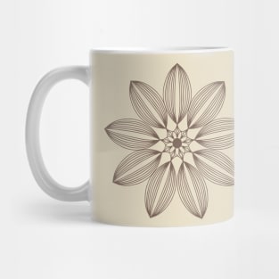 Boho Ornament Sympol Flower Shape  Minimalist Design Mug